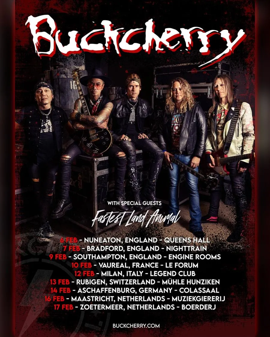 Konzert Buckcherry 16/02/2024 Maastricht Muziekgieterij Niederlande